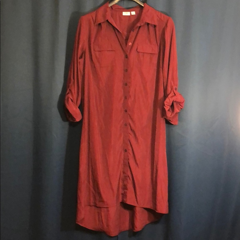 Burgundy Cato Button Down Dress